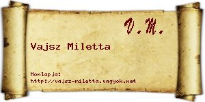 Vajsz Miletta névjegykártya